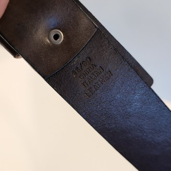 Kenneth Cole Studded Italian Leather Belt Mens Womens Unisex Wide 36/90 - Picture 9 of 16